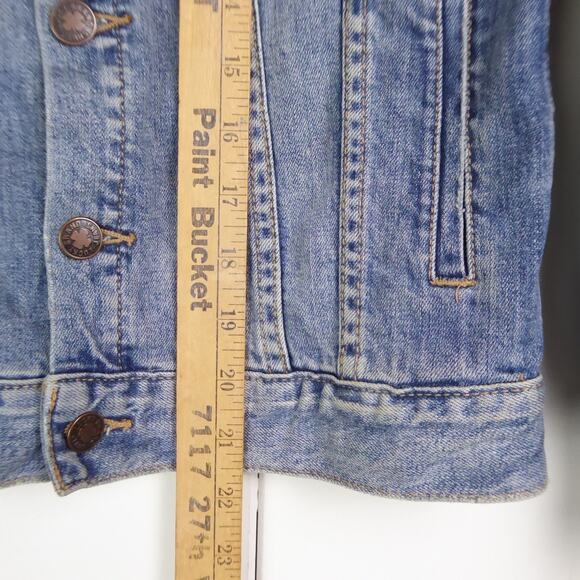 Lucky Brand Jacket Womens SZ S Denim Jean Tomboy Trucker Distressed Classic - Picture 11 of 13